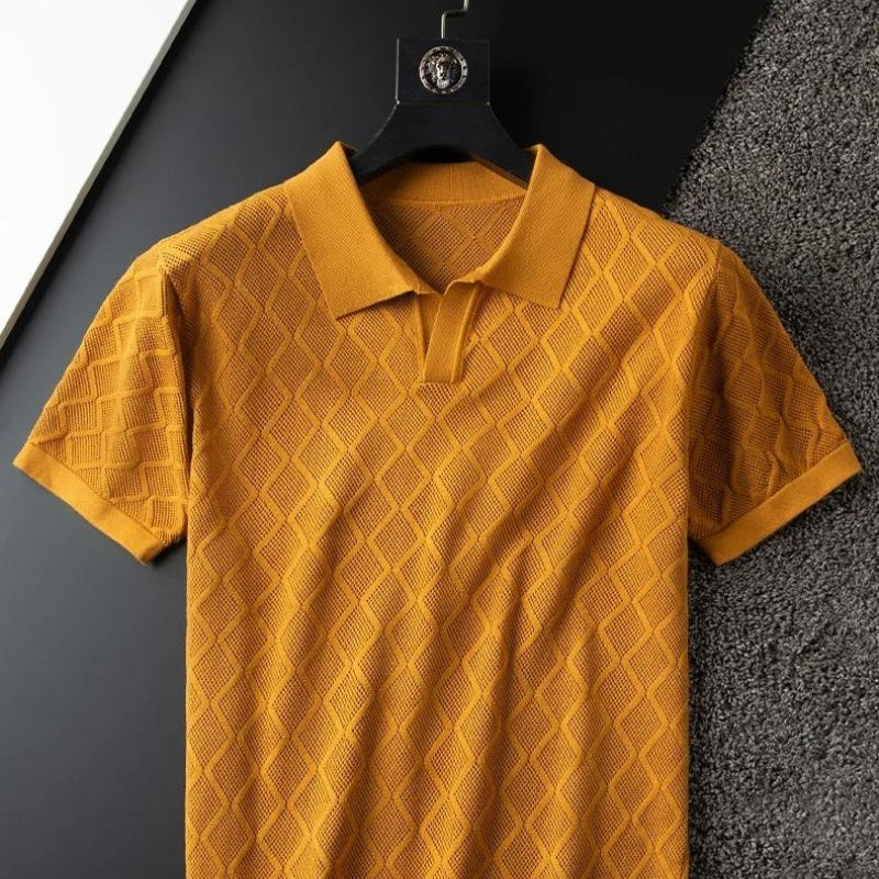 Kingston Diamond-Knit Cotton Polo Shirt