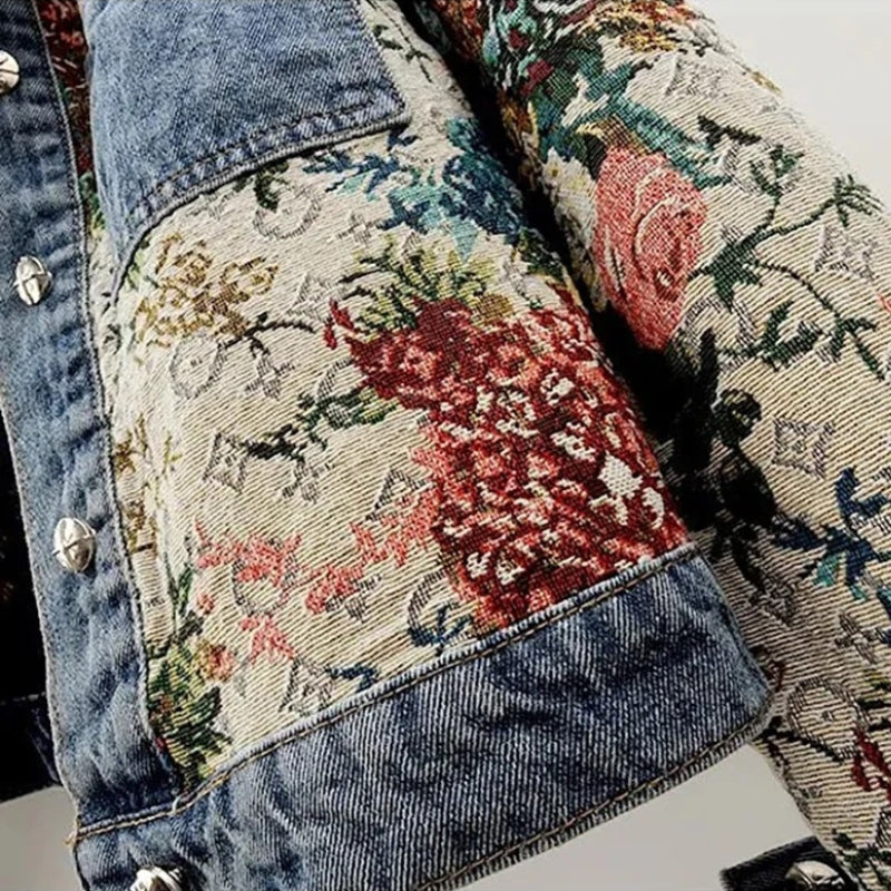 Heritage Floral Denim Jacket by Ava St. Clair™