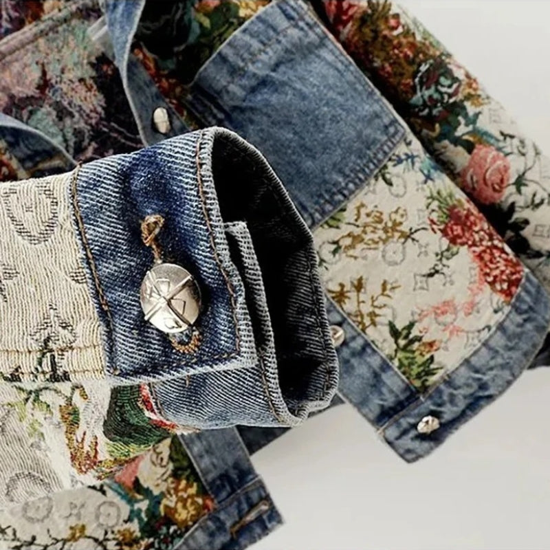 Heritage Floral Denim Jacket by Ava St. Clair™