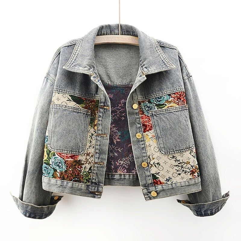 Heritage Floral Denim Jacket by Ava St. Clair™