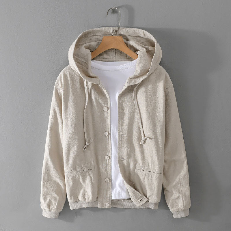 Remy-Doîr Premium 100% Linen Hooded Jacket