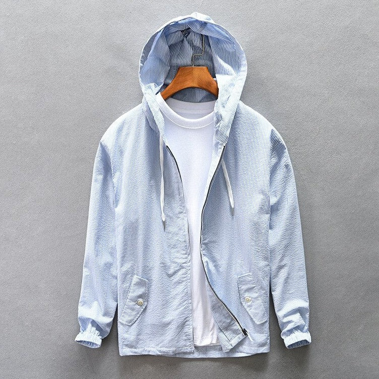 VALENTINO HOODED 100% LINEN JACKET