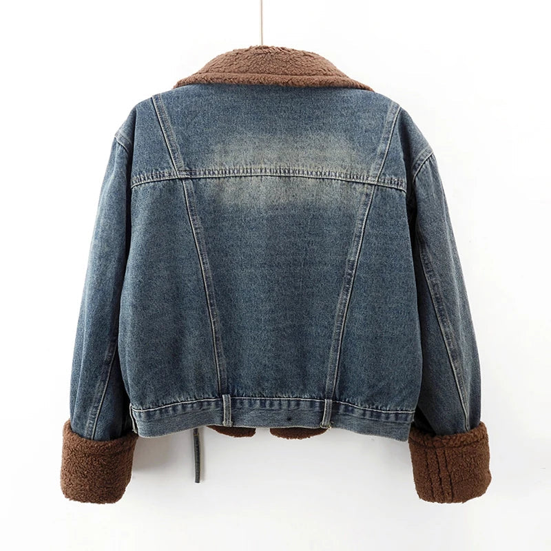 L'ARANTIQUE SHERPA EDGE DENIM JACKET